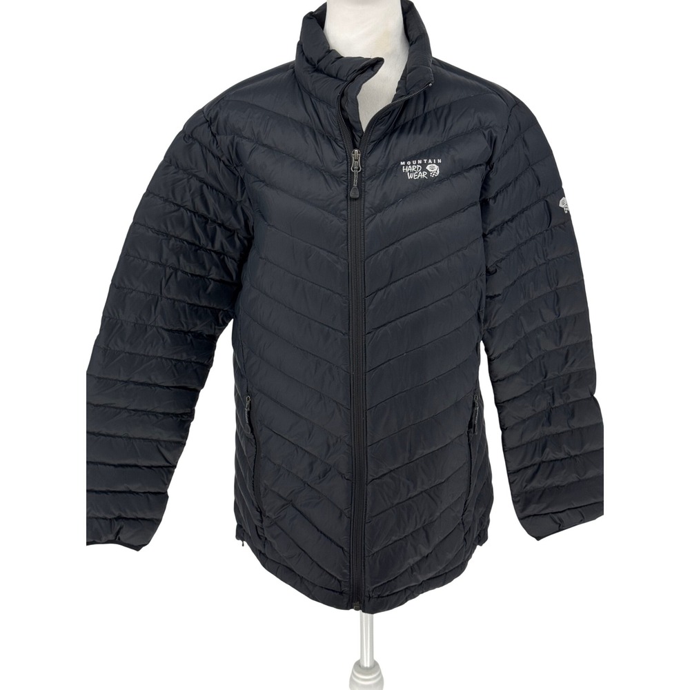 Mountain Hardwear Womens Down Puffer Jacket Black XL Q-Shield Lightweight Warm